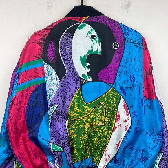 Women’s Vintage 90s Art Picasso Bomber Jacket - Full Zip Size L - Picture 4 of 8